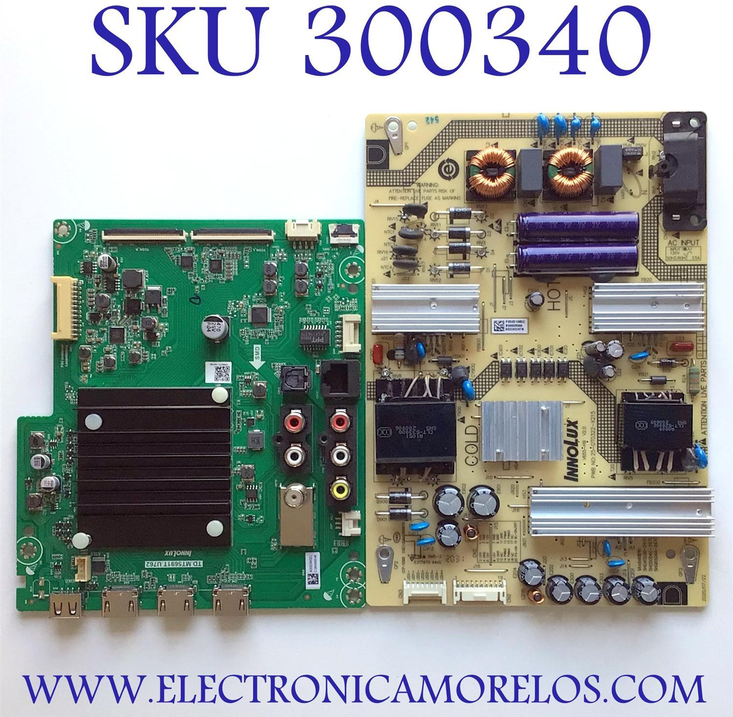 KIT DE TARJETAS PARA TV VIZIO 4K SMART TV / MAIN TD.MT5691T.U762 / A0003W00J / FUENTE SHG6504A-247E / 25-DT0322-X215 / P650D108DC / PANEL V650DJ4-D03 REV.C1 / MODELOS V655-H19 LINIZC / V655-H19 LIAIZC / V655-H9 LINIZC / ((NOTA:CHECAR EL PANEL Y MODELO))